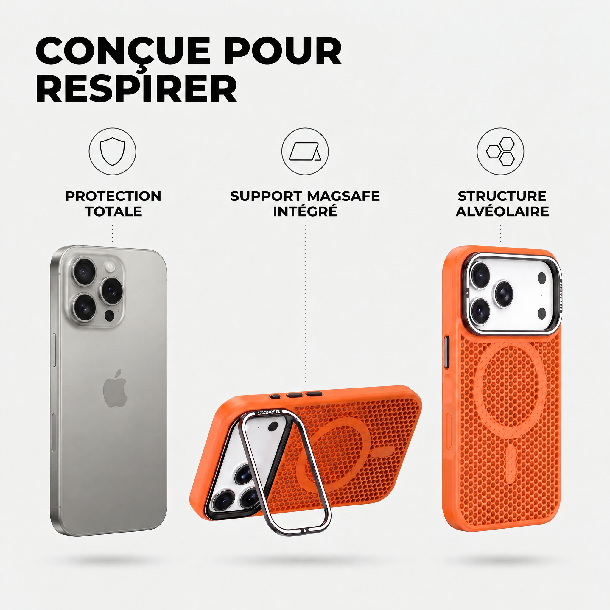 Coque respirante anti-surchauffe