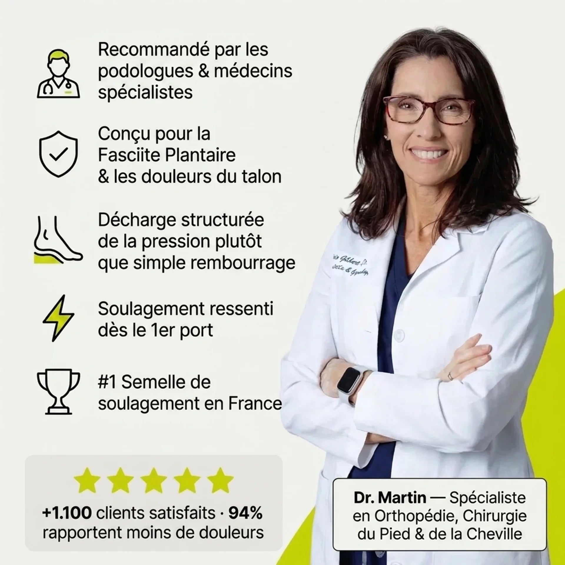 Semelles orthopédiques pour soulager les douleurs au talon et la fasciite plantaire