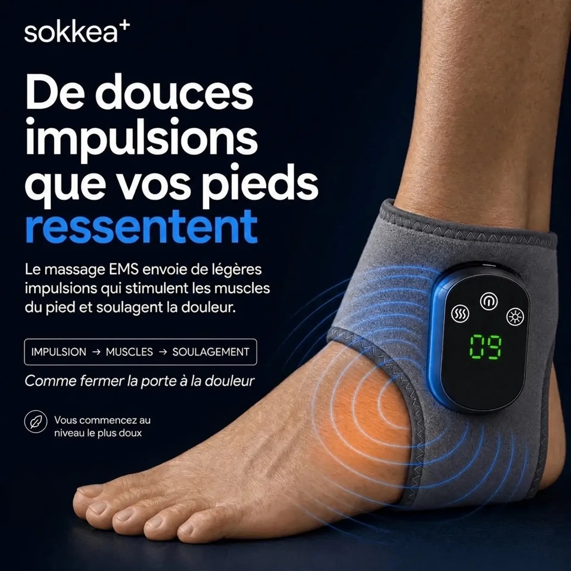 Masseur de pieds thérapeutique 3-en-1
