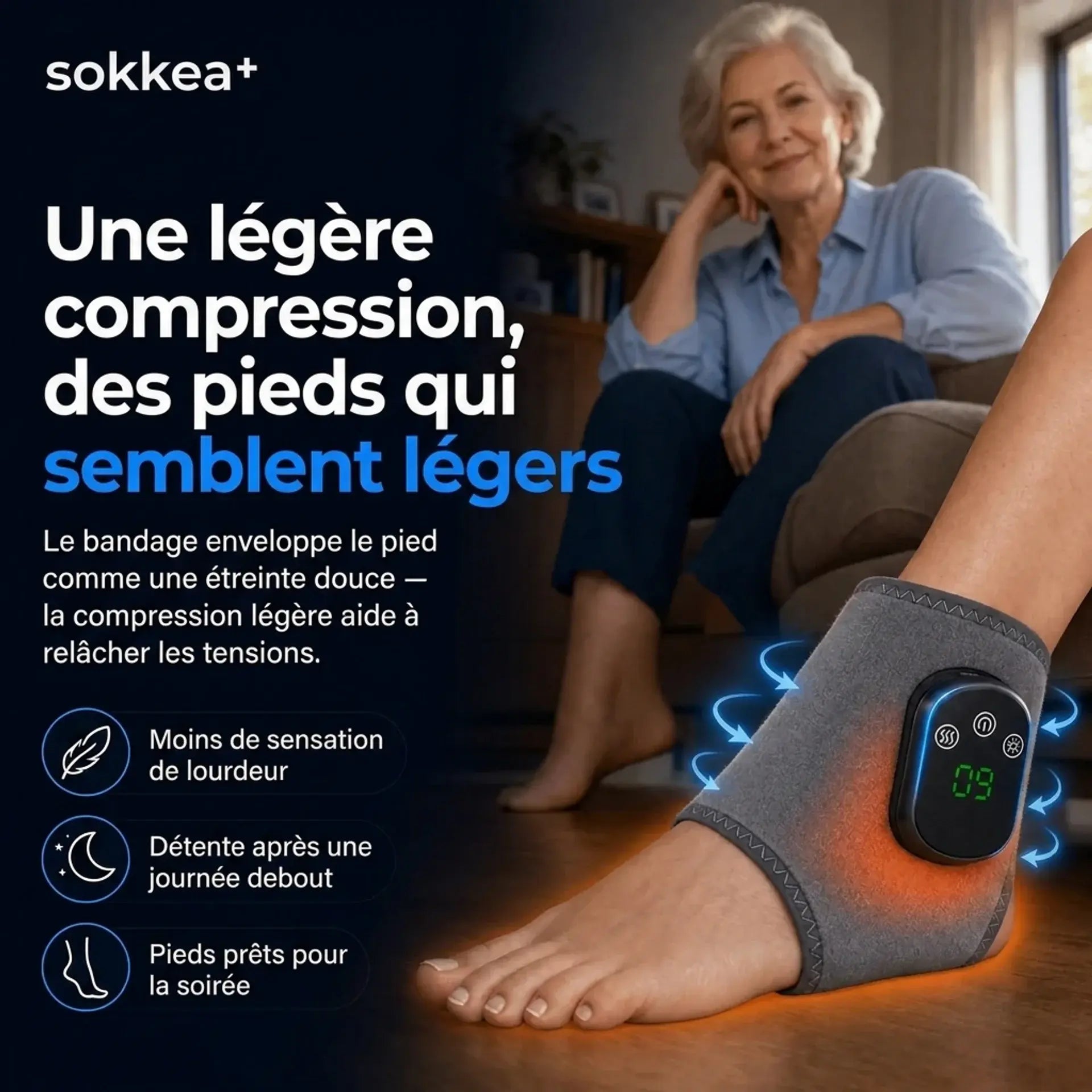 Masseur de pieds thérapeutique 3-en-1