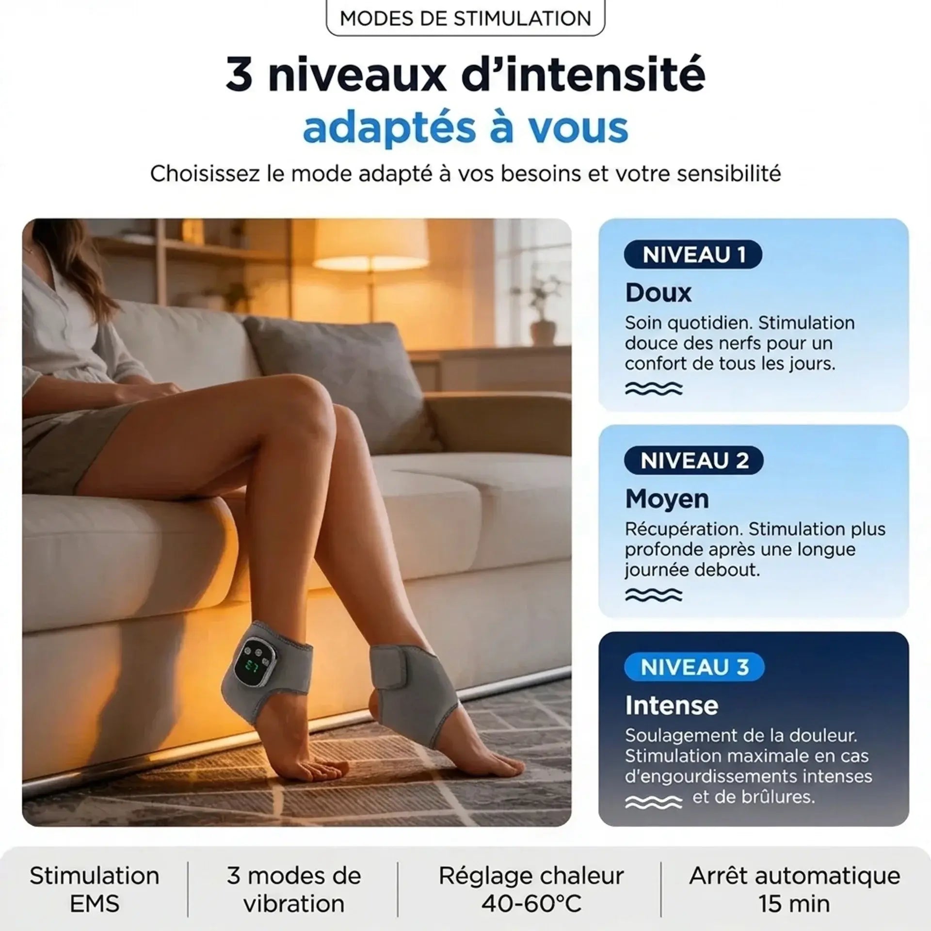 Masseur de pieds thérapeutique 3-en-1