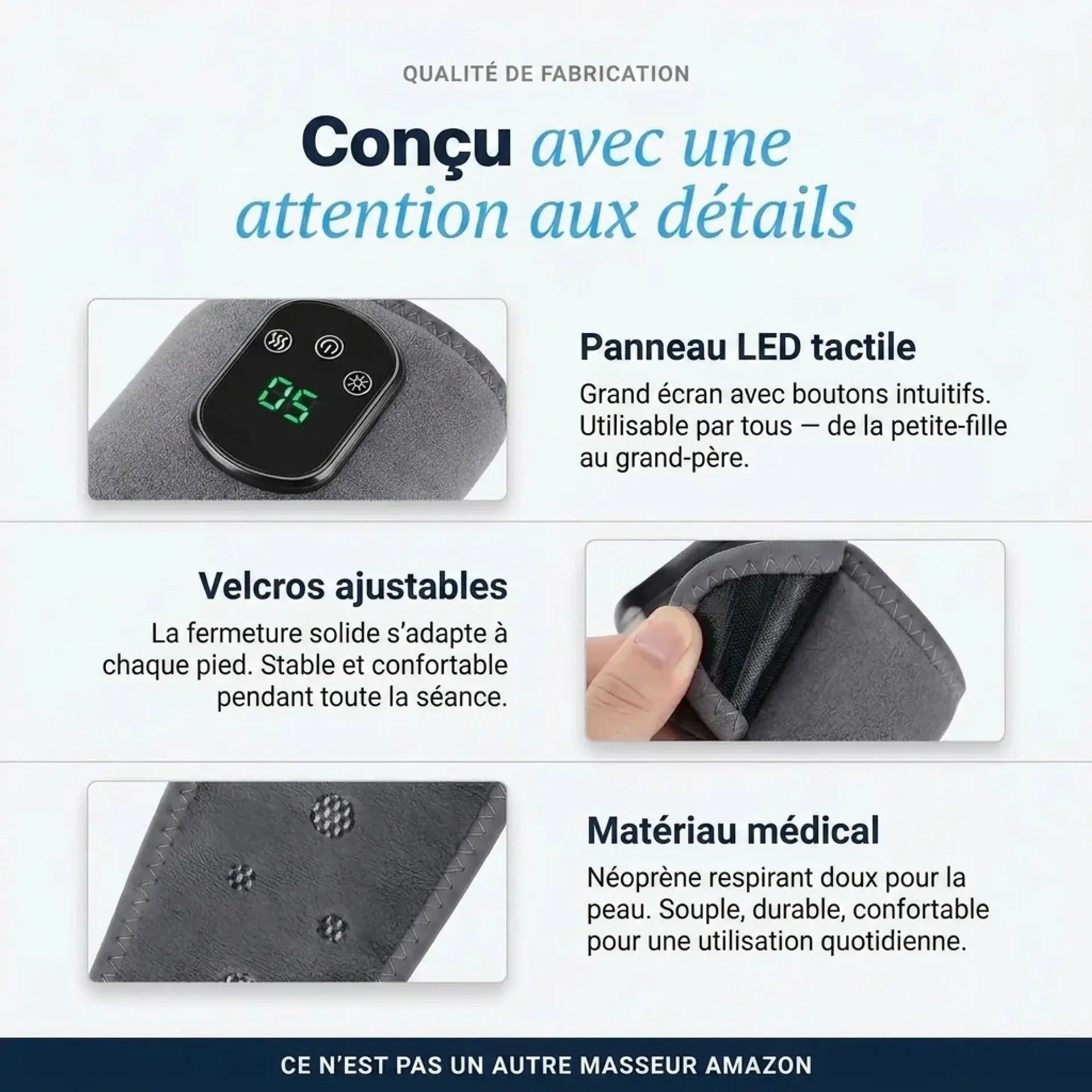 Masseur de pieds thérapeutique 3-en-1
