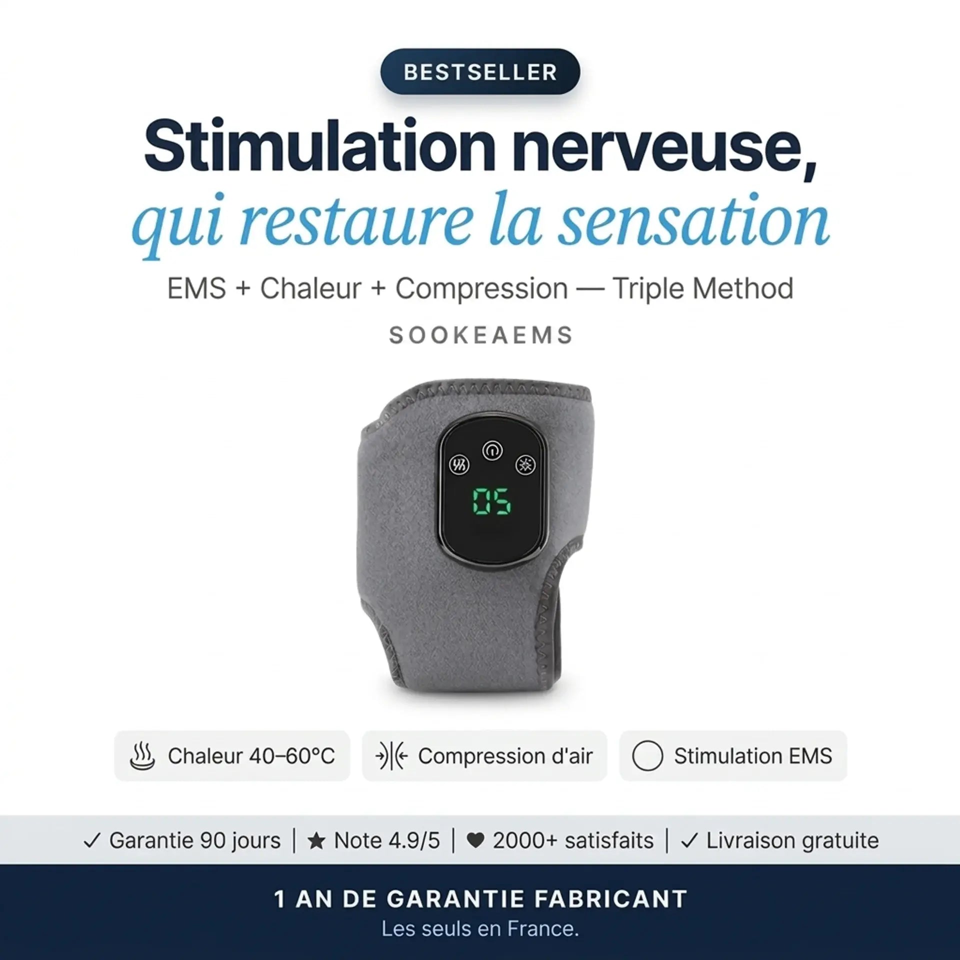 Masseur de pieds thérapeutique 3-en-1